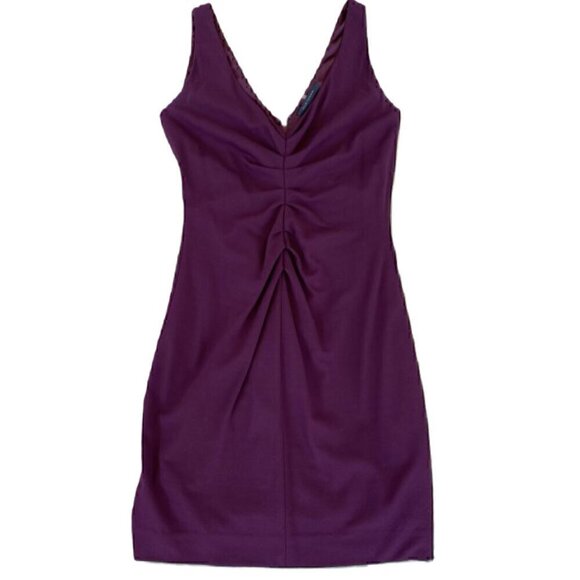 Elie Tahari Plum Sleeveless Dress with Ruching Size 2 - Picture 1 of 4